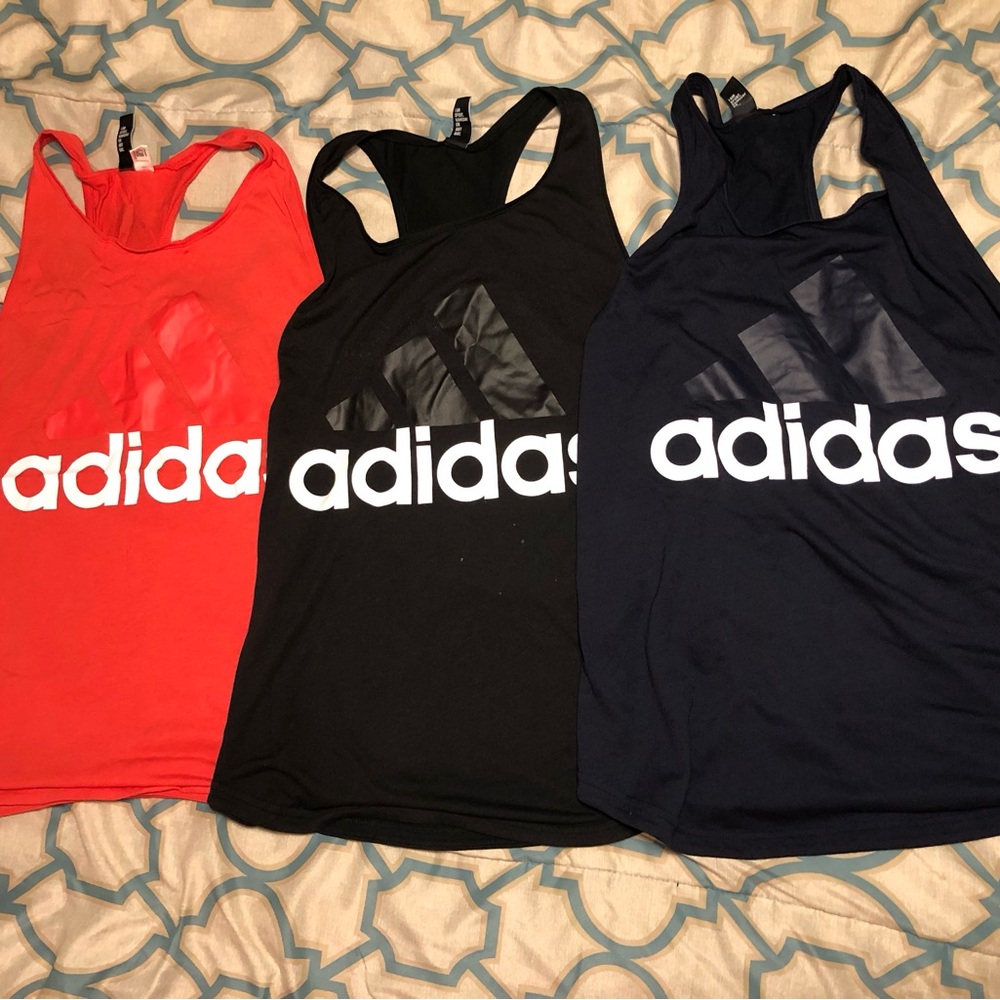 Adidas Trio Tank Tops in Red, Black, and Navy